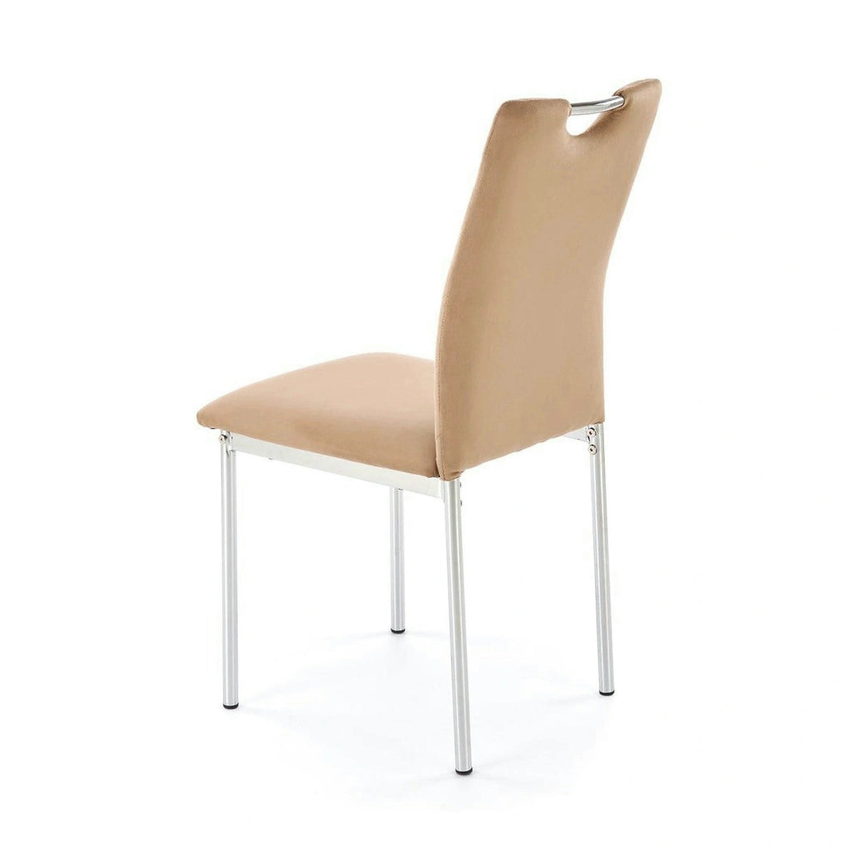 Scaun K578, bej - HLR 11/argintiu, stofa catifelata/otel, 43x53x93 cm