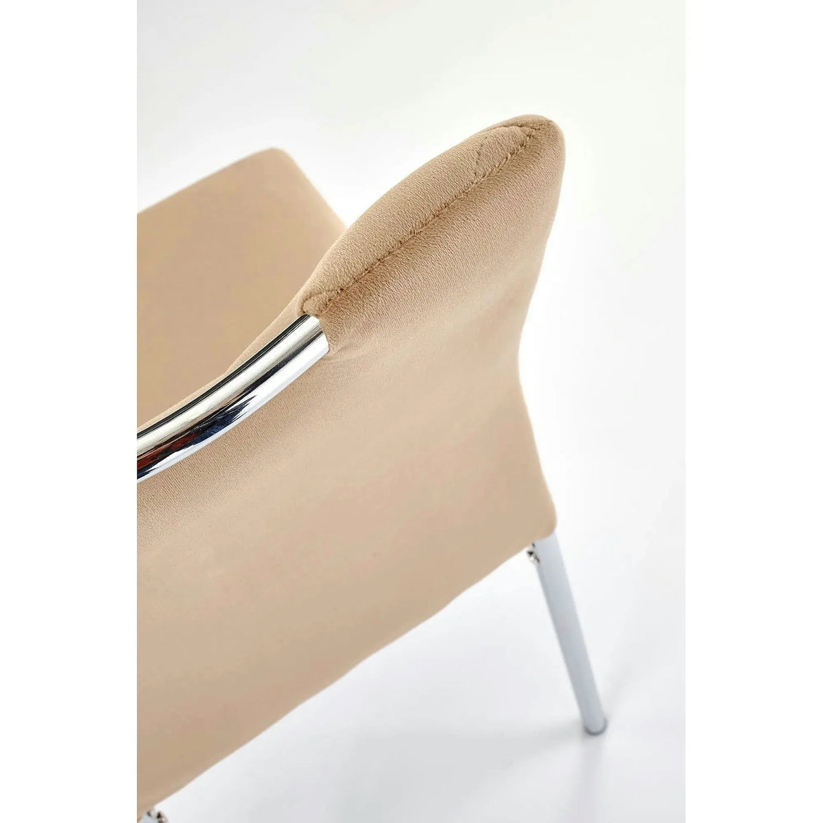 Scaun K578, bej - HLR 11/argintiu, stofa catifelata/otel, 43x53x93 cm