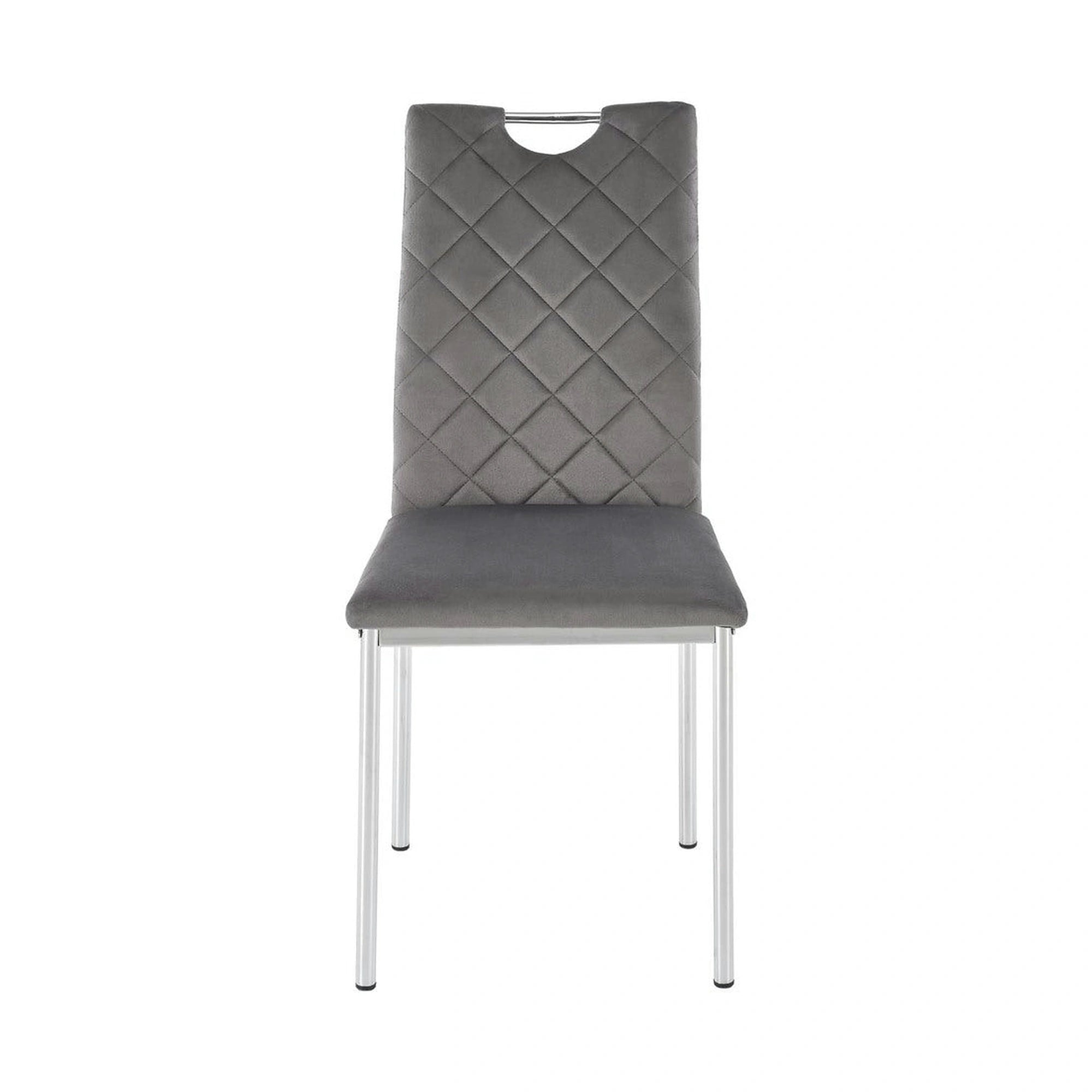 Scaun K578, gri - HLR 21/argintiu, stofa catifelata/otel, 43x53x93 cm