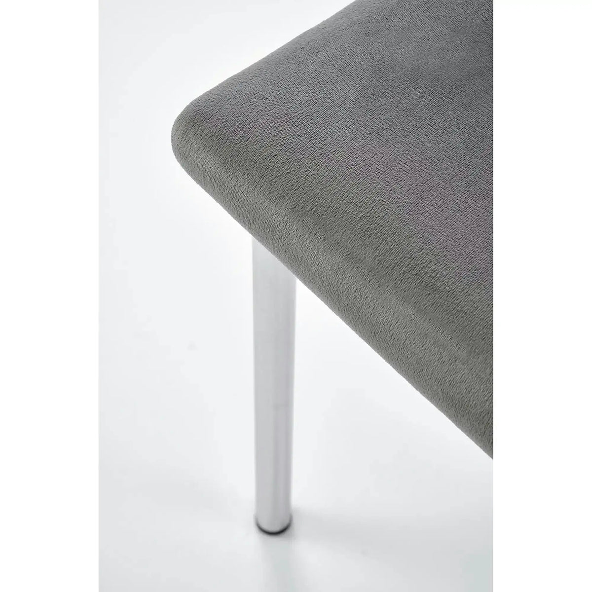 Scaun K578, gri - HLR 21/argintiu, stofa catifelata/otel, 43x53x93 cm