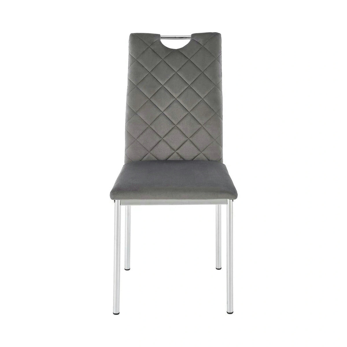 Scaun K578, gri - HLR 21/argintiu, stofa catifelata/otel, 43x53x93 cm