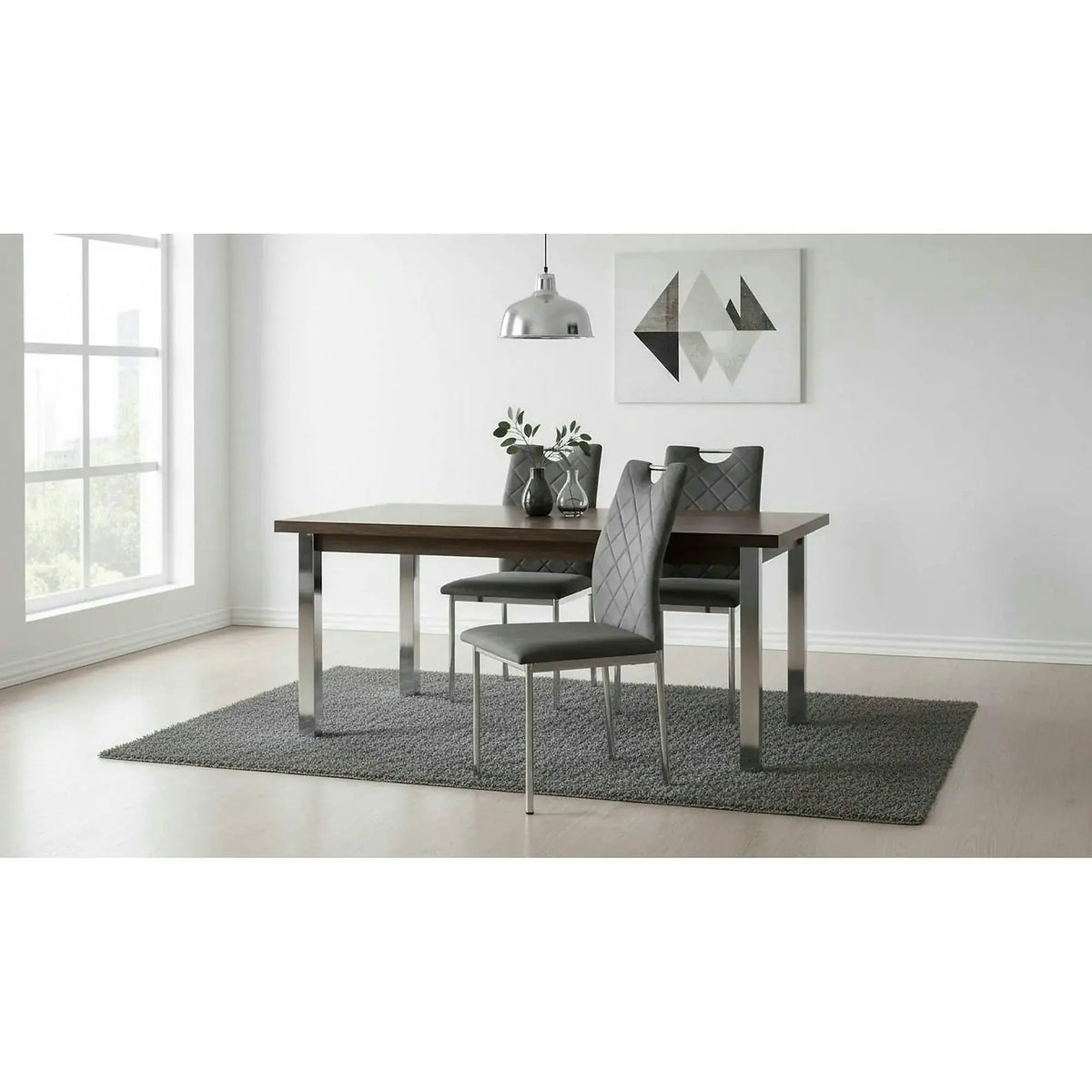 Scaun K578, gri - HLR 21/argintiu, stofa catifelata/otel, 43x53x93 cm