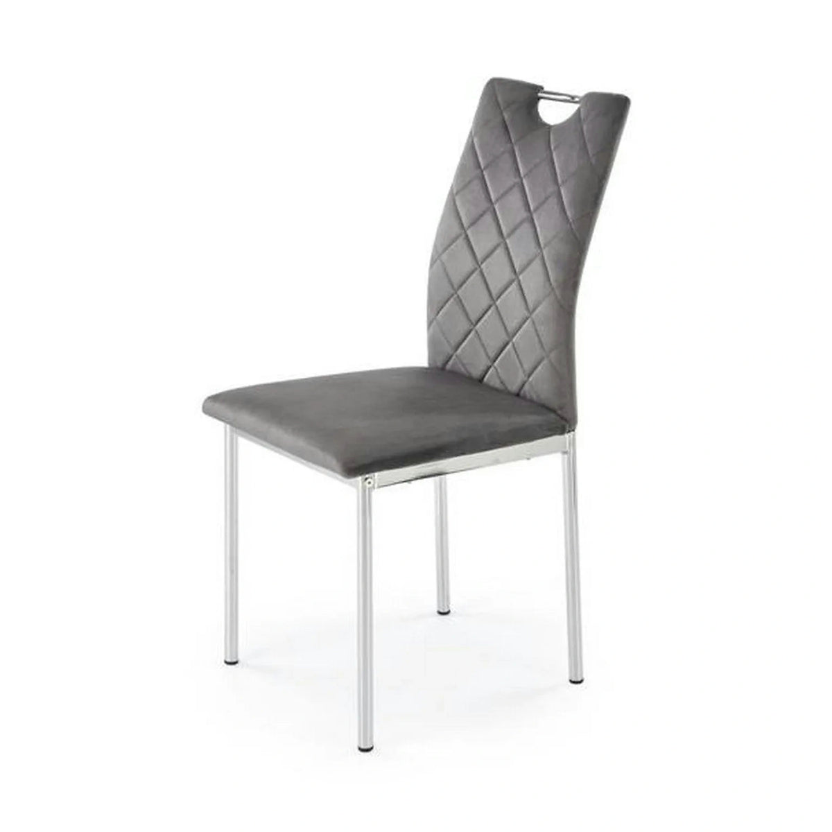 Scaun K578, gri - HLR 21/argintiu, stofa catifelata/otel, 43x53x93 cm