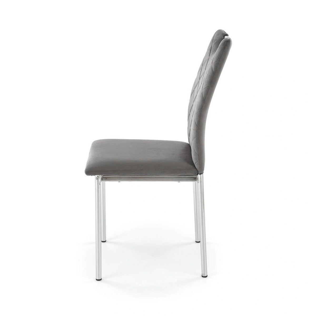 Scaun K578, gri - HLR 21/argintiu, stofa catifelata/otel, 43x53x93 cm