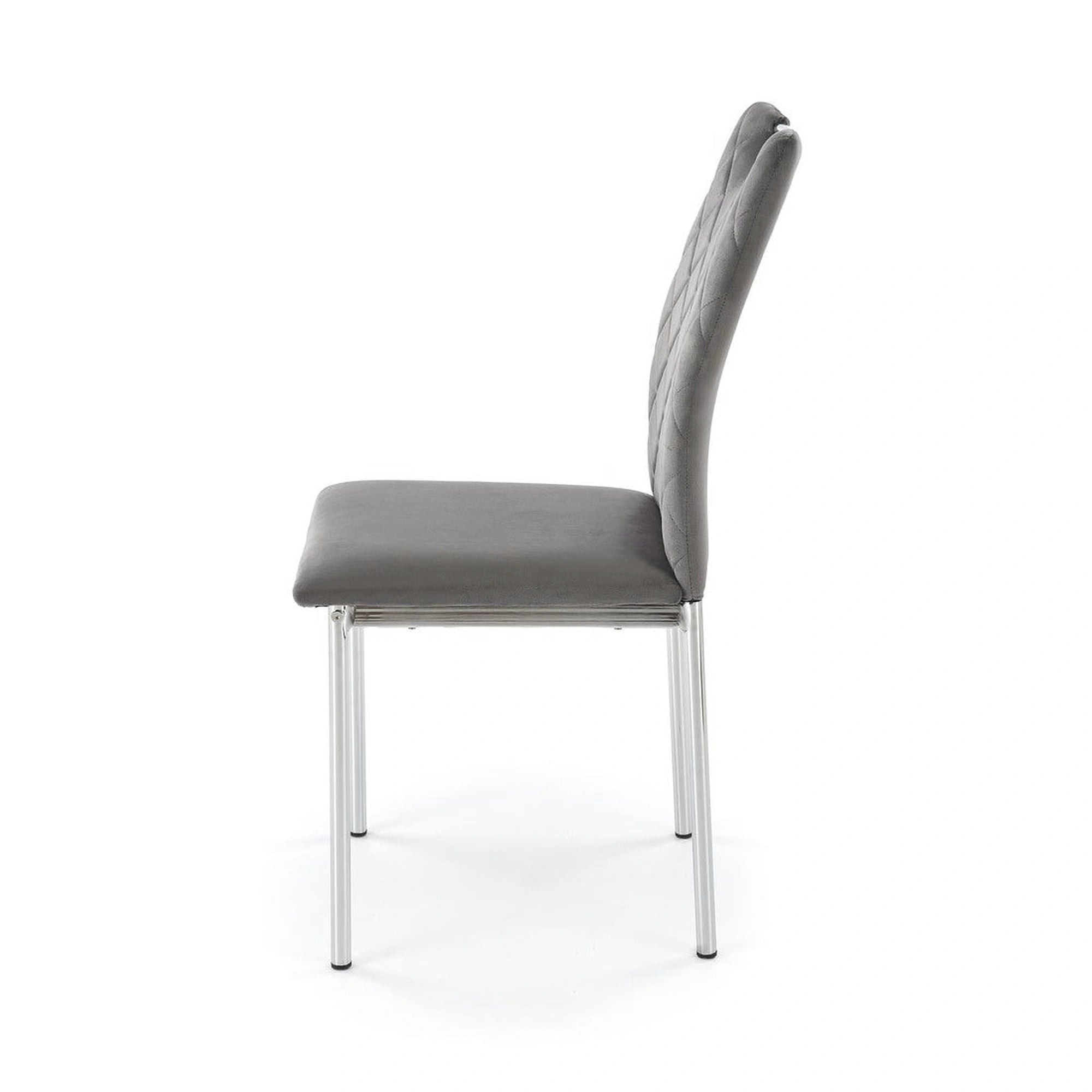 Scaun K578, gri - HLR 21/argintiu, stofa catifelata/otel, 43x53x93 cm