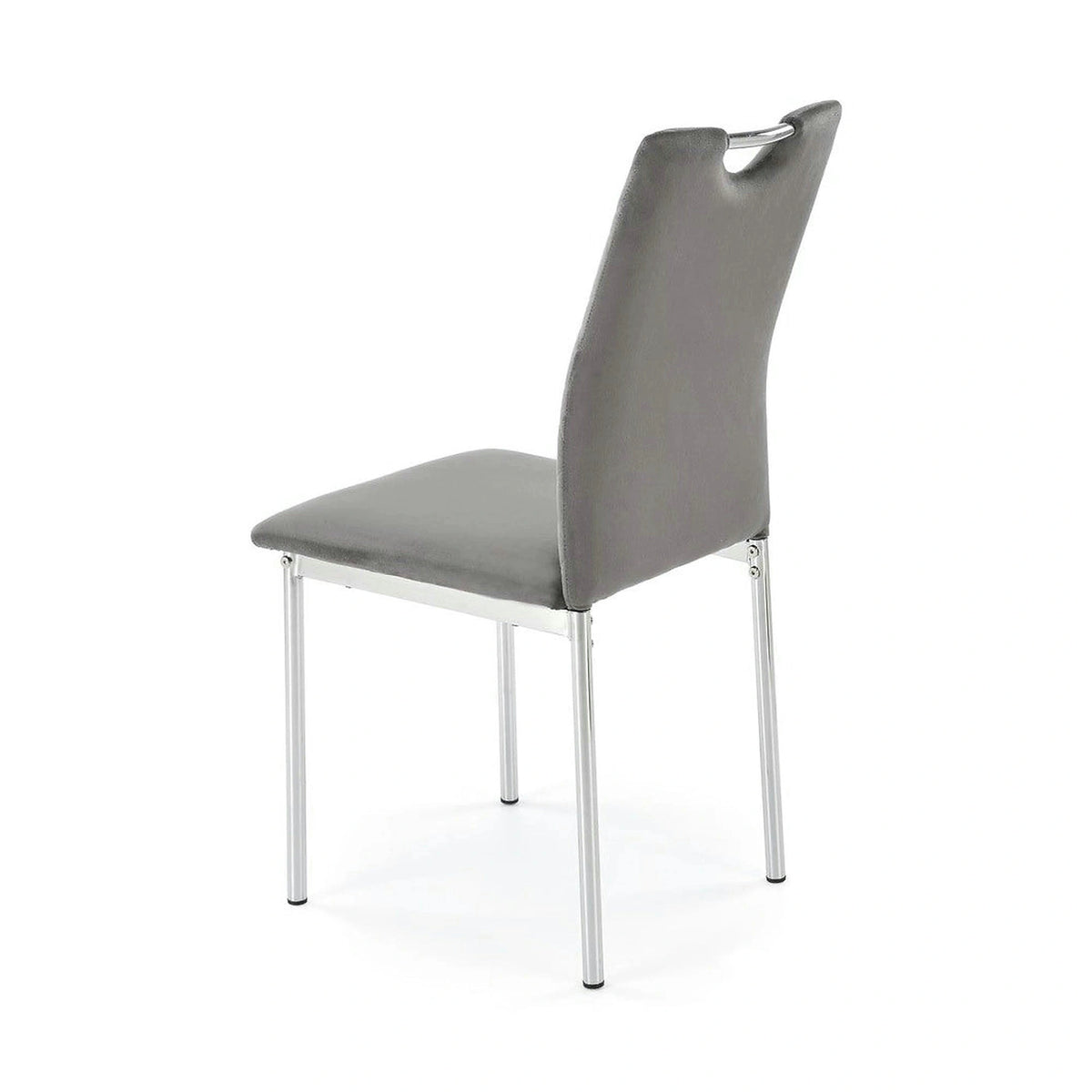 Scaun K578, gri - HLR 21/argintiu, stofa catifelata/otel, 43x53x93 cm