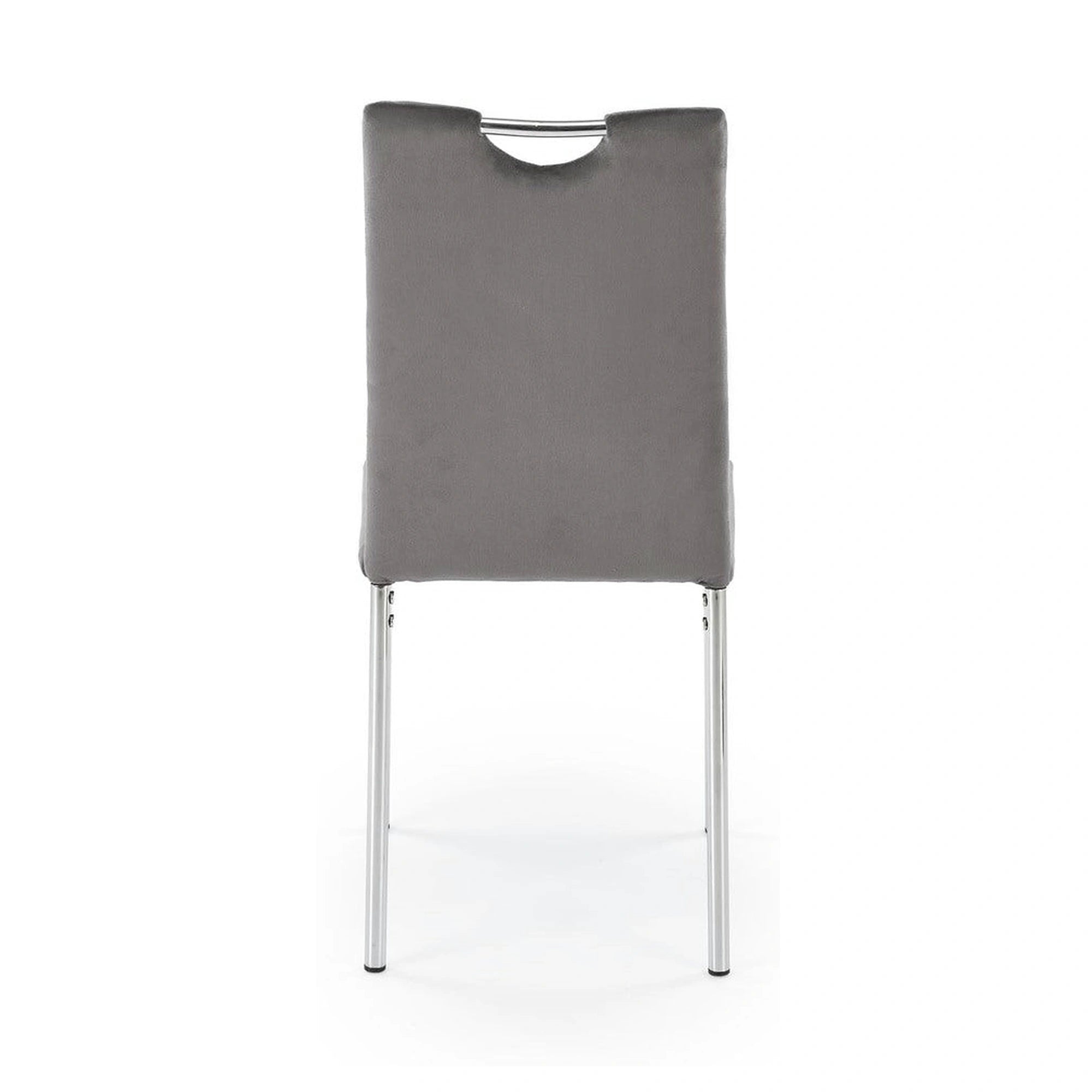 Scaun K578, gri - HLR 21/argintiu, stofa catifelata/otel, 43x53x93 cm
