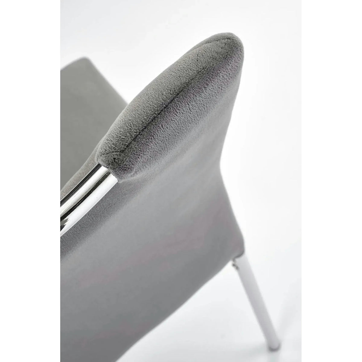 Scaun K578, gri - HLR 21/argintiu, stofa catifelata/otel, 43x53x93 cm