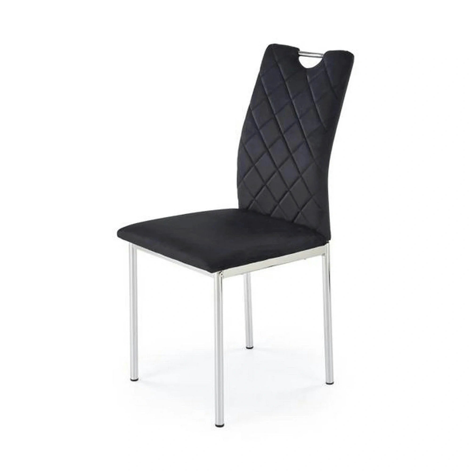 Scaun K578, negru - HLR 66/argintiu, stofa catifelata/otel, 43x53x93 cm