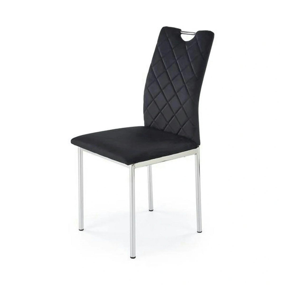 Scaun K578, negru - HLR 66/argintiu, stofa catifelata/otel, 43x53x93 cm