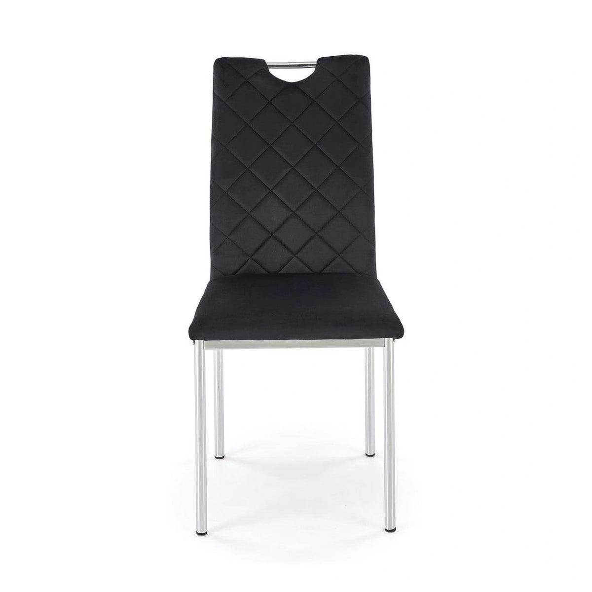 Scaun K578, negru - HLR 66/argintiu, stofa catifelata/otel, 43x53x93 cm