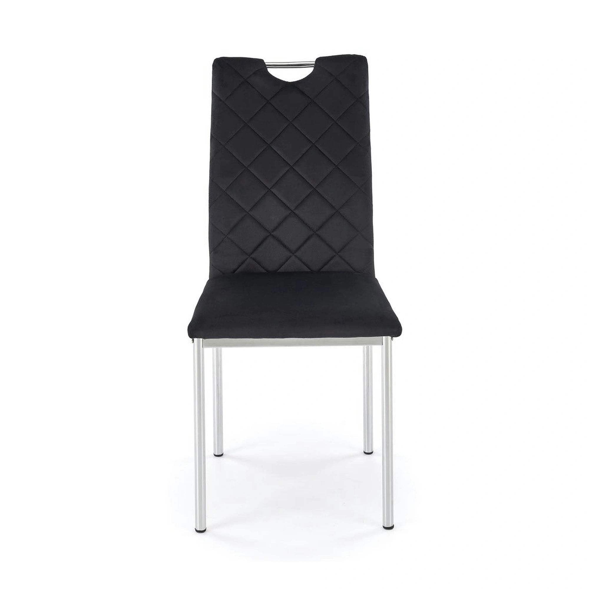 Scaun K578, negru - HLR 66/argintiu, stofa catifelata/otel, 43x53x93 cm