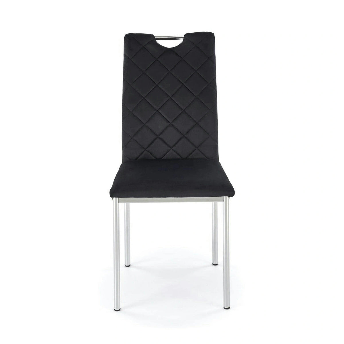 Scaun K578, negru - HLR 66/argintiu, stofa catifelata/otel, 43x53x93 cm