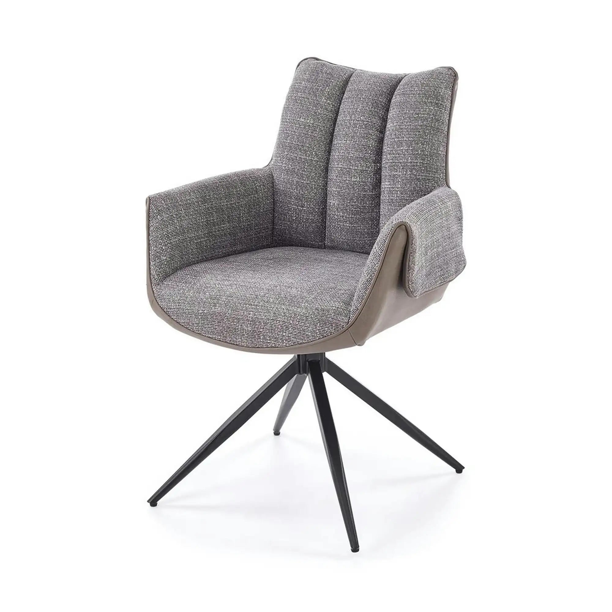 Scaun K579, gri/negru, stofa clasica/piele ecologica/otel, 65x64x87 cm