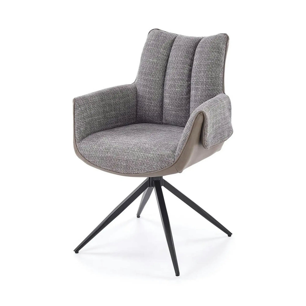 Scaun K579, gri/negru, stofa clasica/piele ecologica/otel, 65x64x87 cm