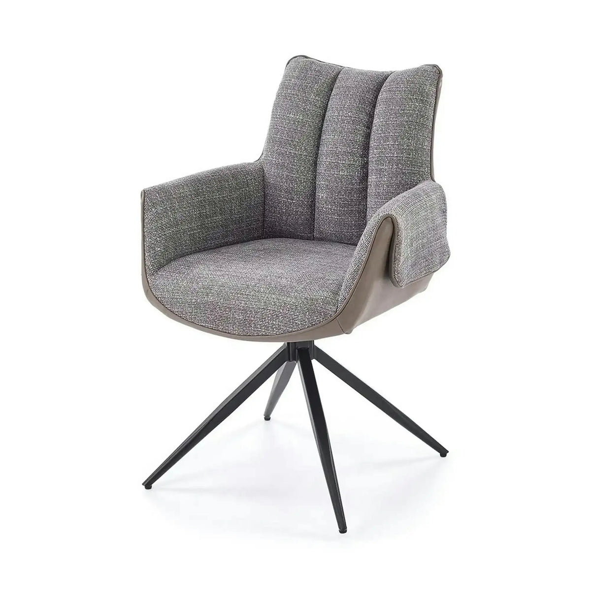 Scaun K579, gri/negru, stofa clasica/piele ecologica/otel, 65x64x87 cm