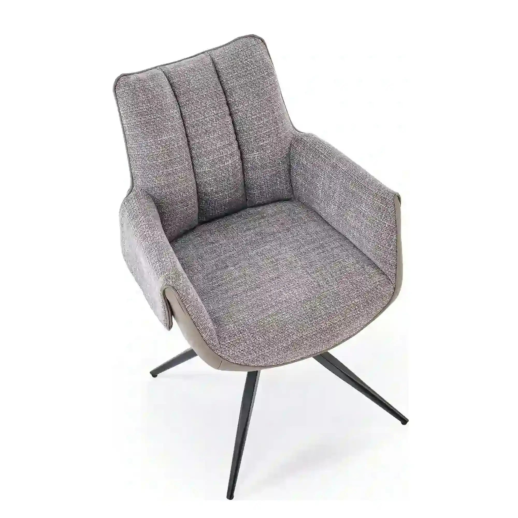 Scaun K579, gri/negru, stofa clasica/piele ecologica/otel, 65x64x87 cm