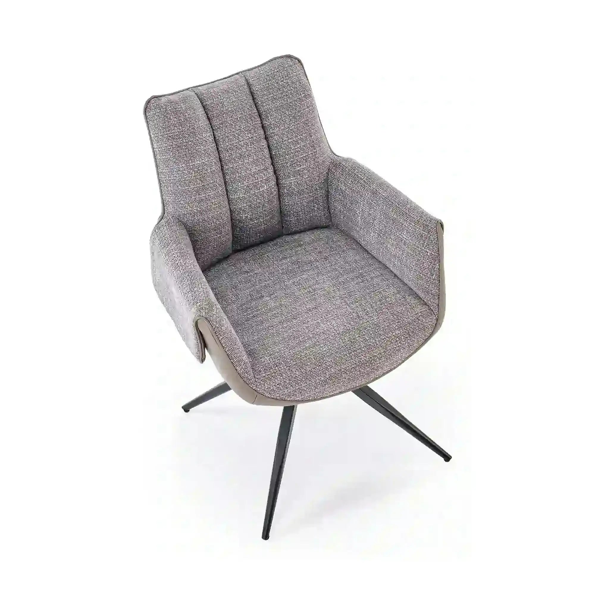 Scaun K579, gri/negru, stofa clasica/piele ecologica/otel, 65x64x87 cm