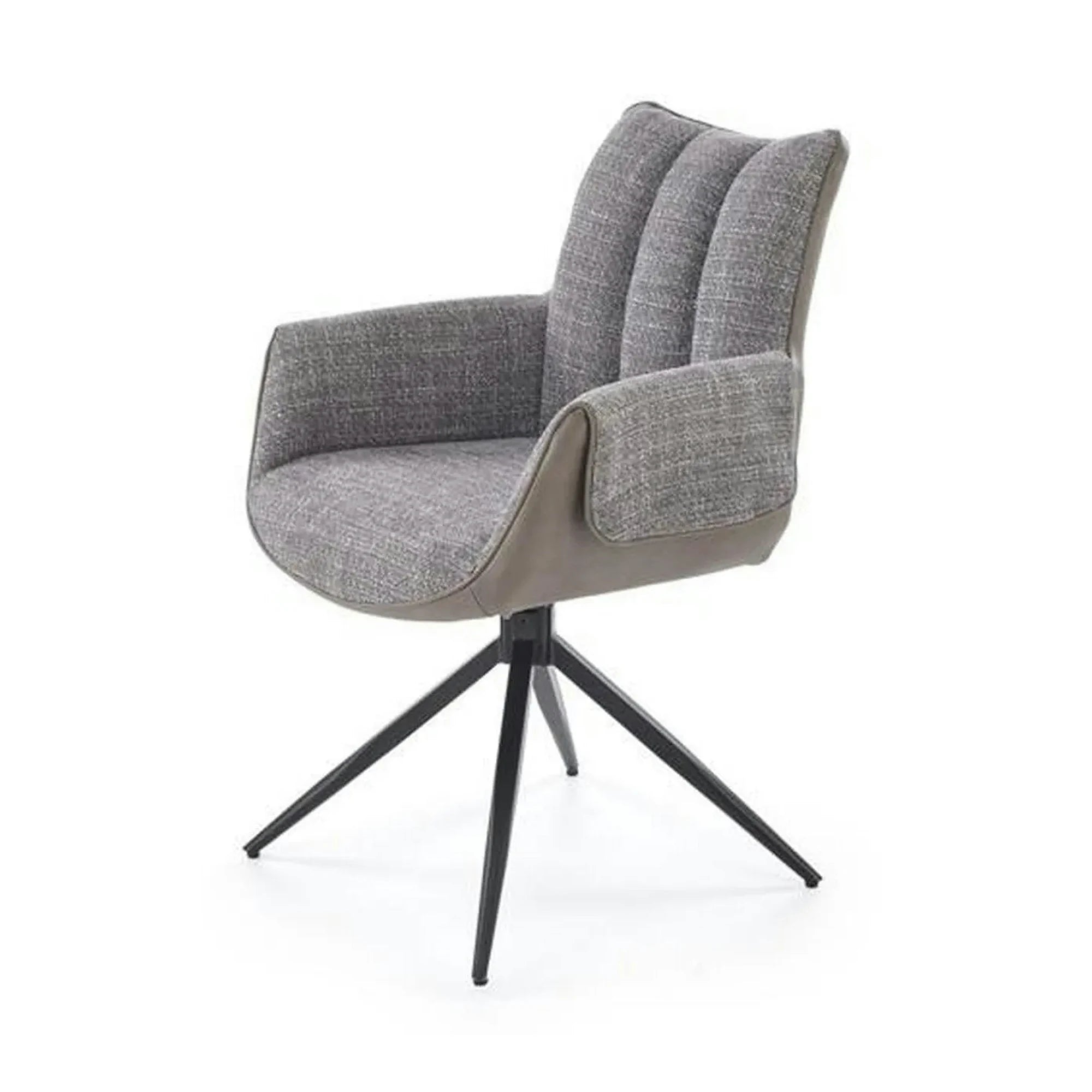 Scaun K579, gri/negru, stofa clasica/piele ecologica/otel, 65x64x87 cm
