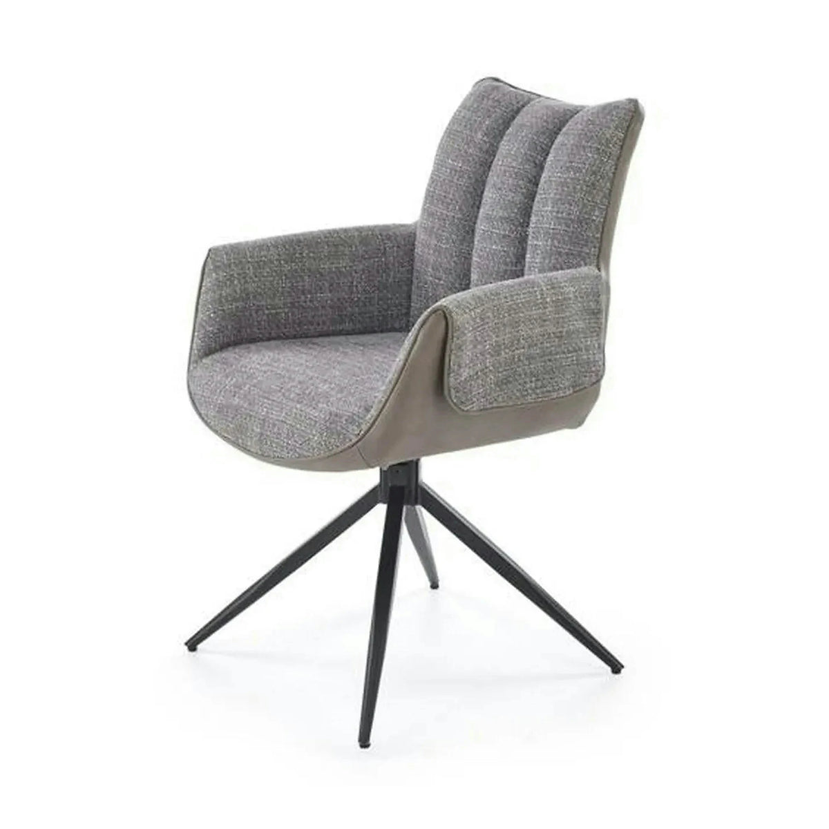 Scaun K579, gri/negru, stofa clasica/piele ecologica/otel, 65x64x87 cm