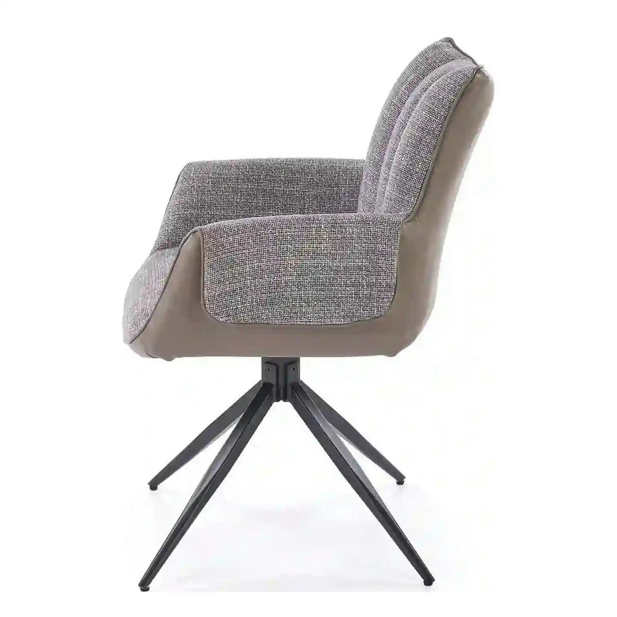 Scaun K579, gri/negru, stofa clasica/piele ecologica/otel, 65x64x87 cm