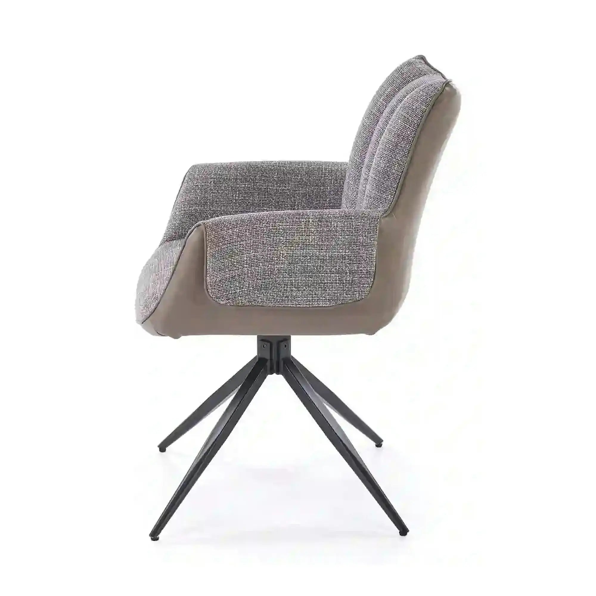 Scaun K579, gri/negru, stofa clasica/piele ecologica/otel, 65x64x87 cm