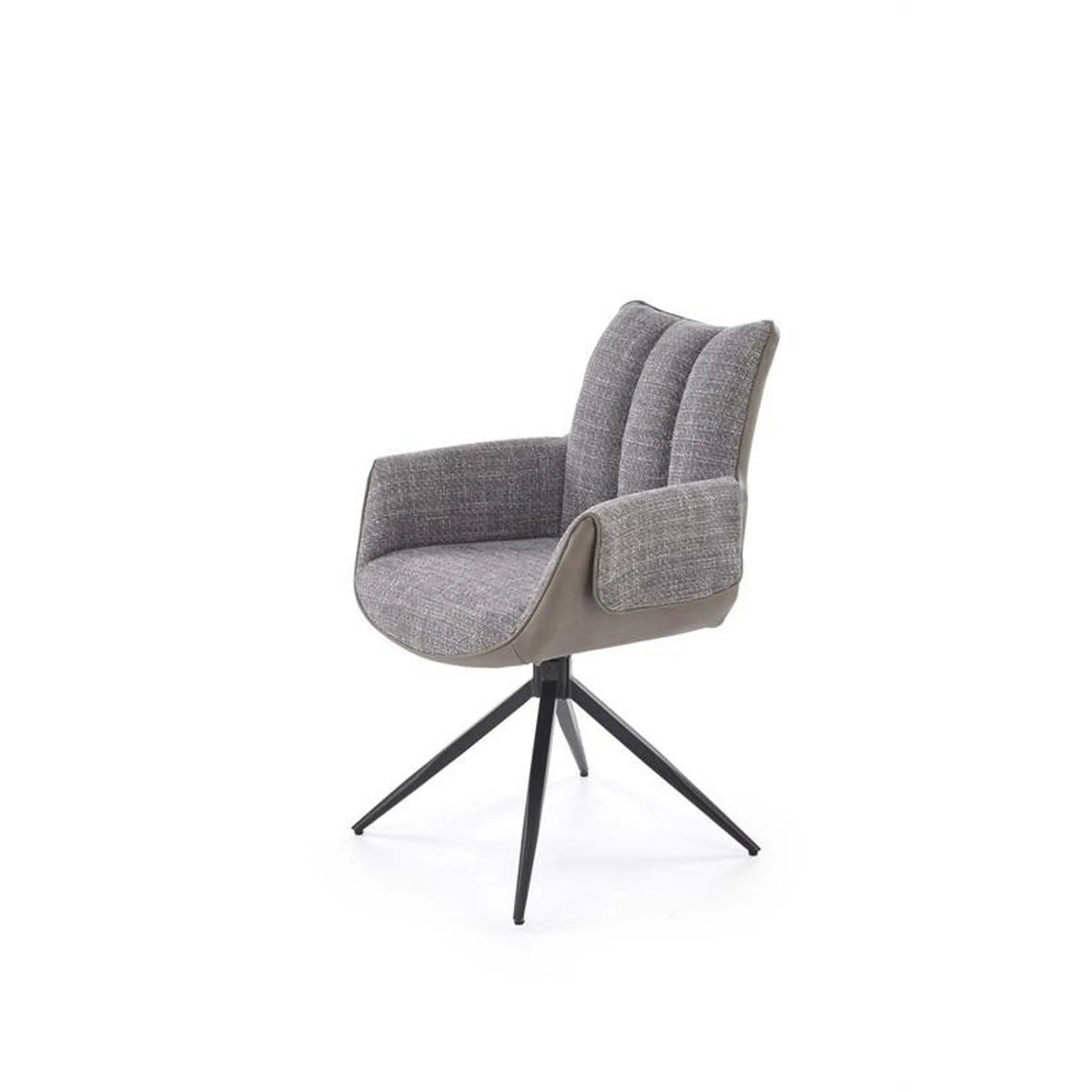 Scaun K579, gri/negru, stofa clasica/piele ecologica/otel, 65x64x87 cm