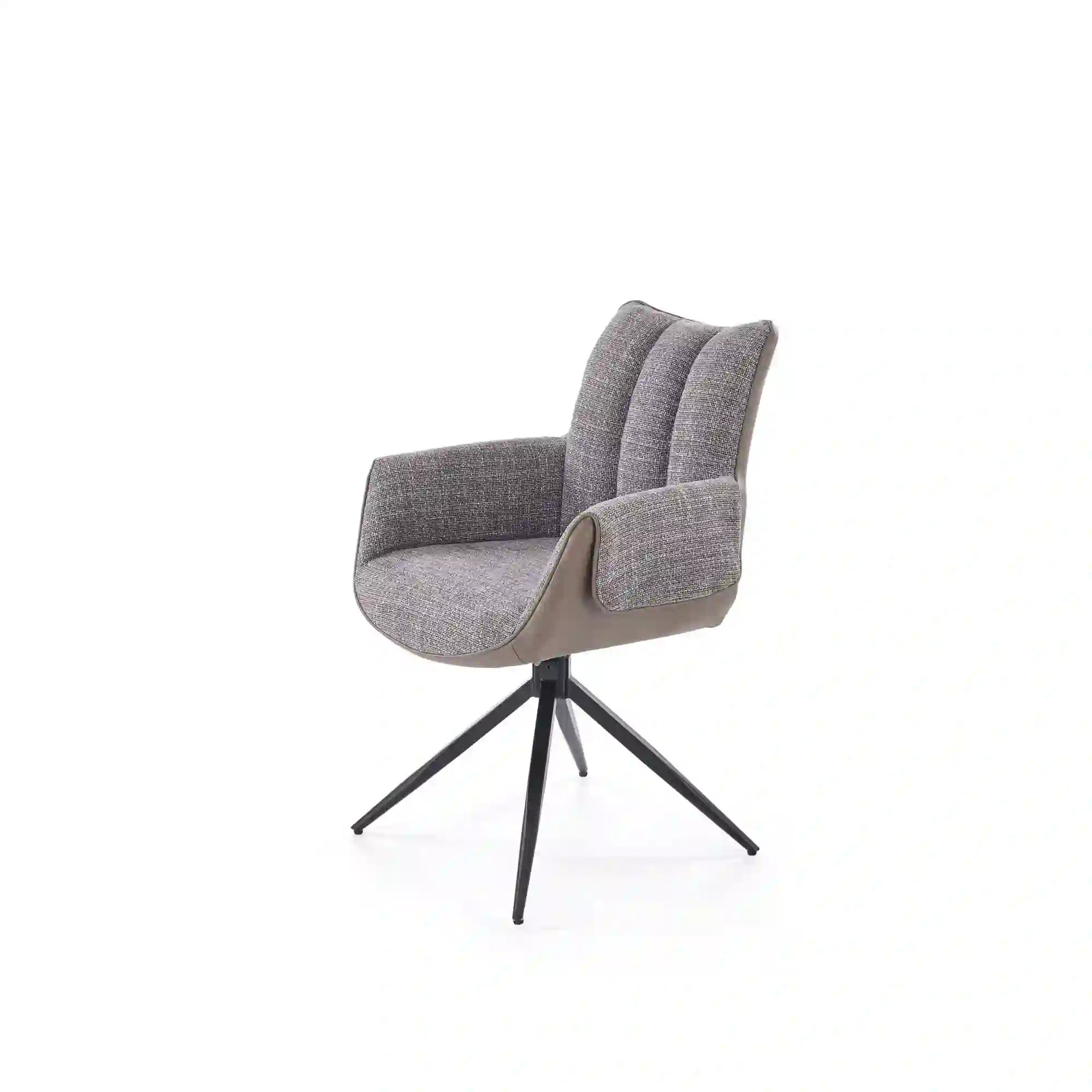 Scaun K579, gri/negru, stofa clasica/piele ecologica/otel, 65x64x87 cm