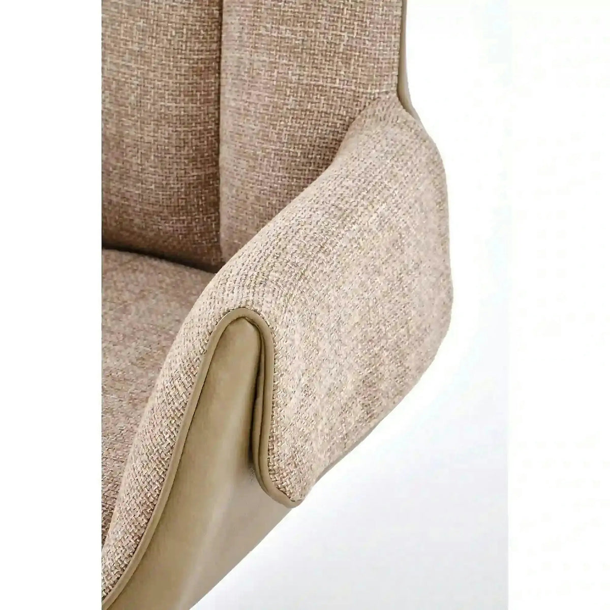 Scaun K579, maro/negru, stofa clasica/piele ecologica/otel, 65x64x87 cm