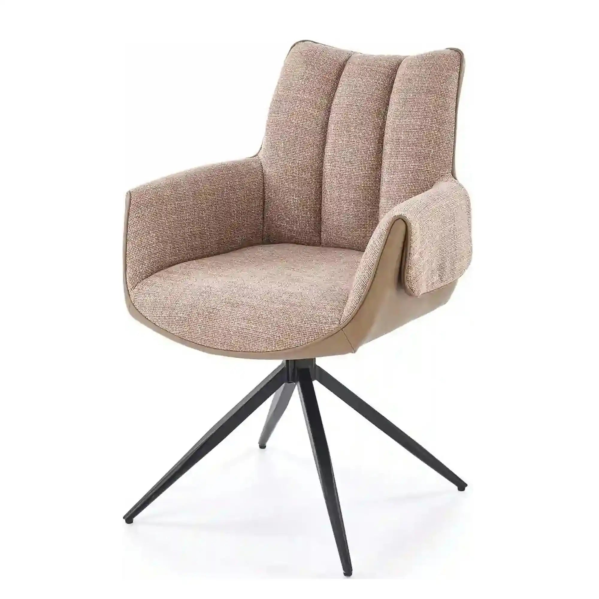 Scaun K579, maro/negru, stofa clasica/piele ecologica/otel, 65x64x87 cm