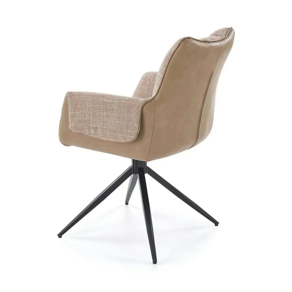 Scaun K579, maro/negru, stofa clasica/piele ecologica/otel, 65x64x87 cm