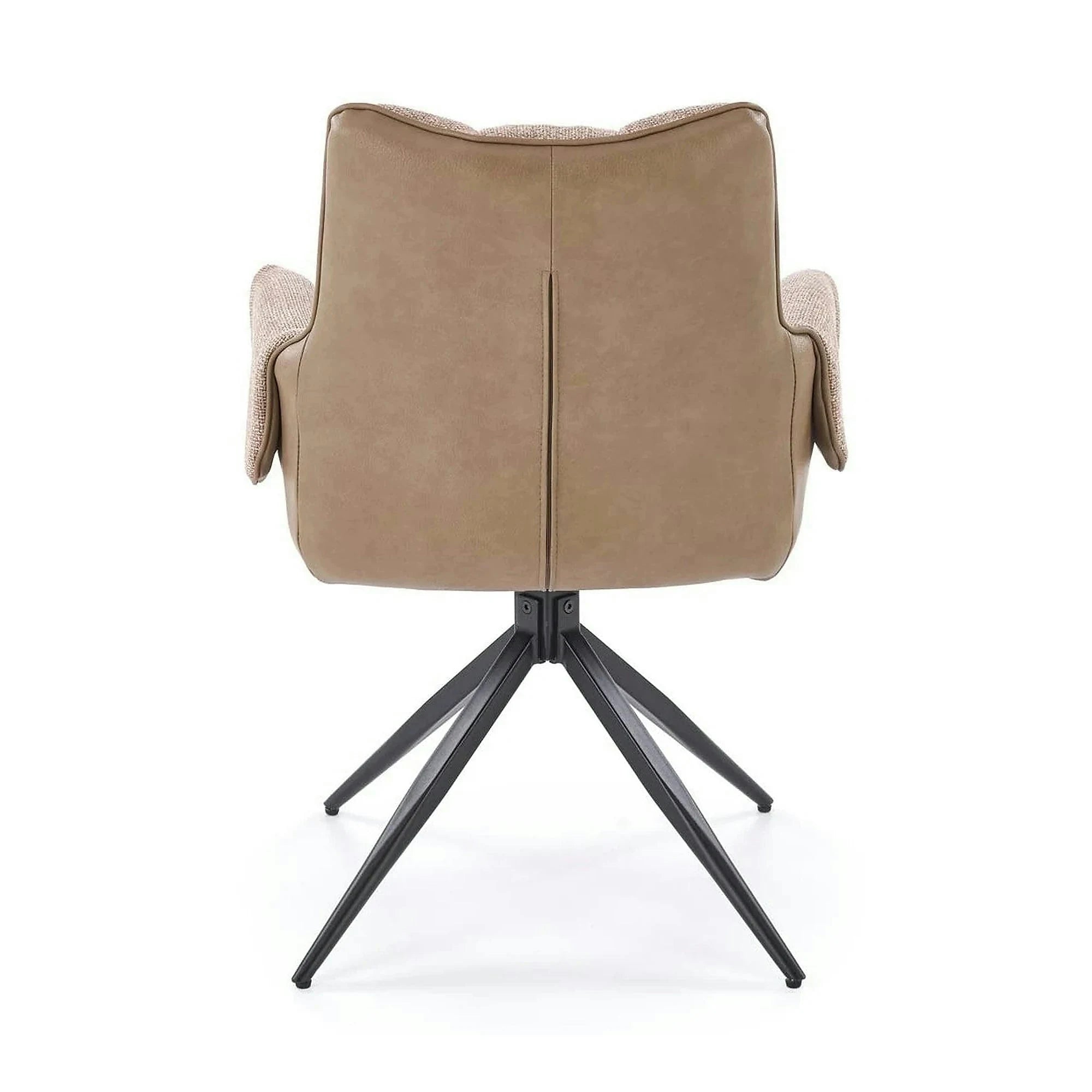 Scaun K579, maro/negru, stofa clasica/piele ecologica/otel, 65x64x87 cm