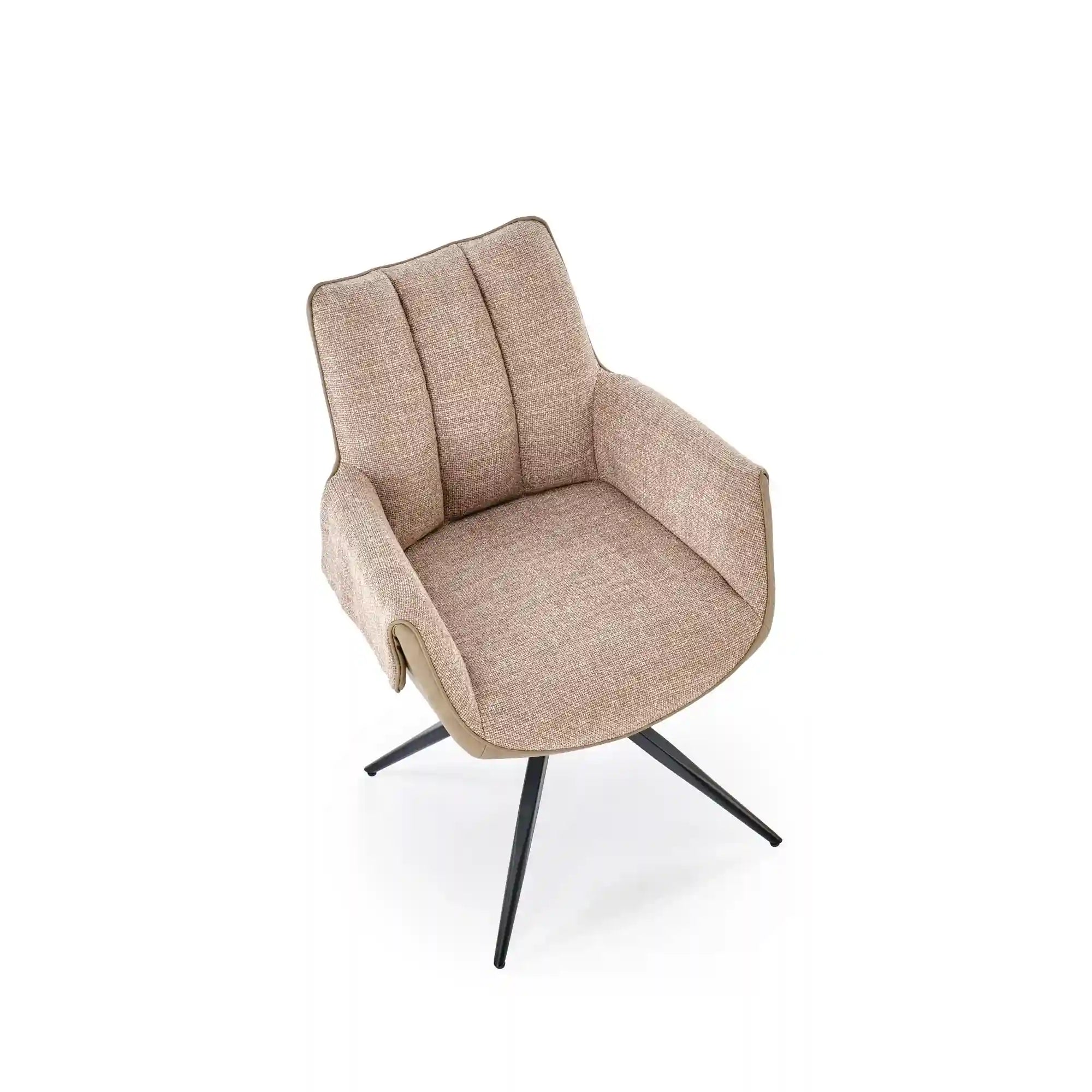 Scaun K579, maro/negru, stofa clasica/piele ecologica/otel, 65x64x87 cm