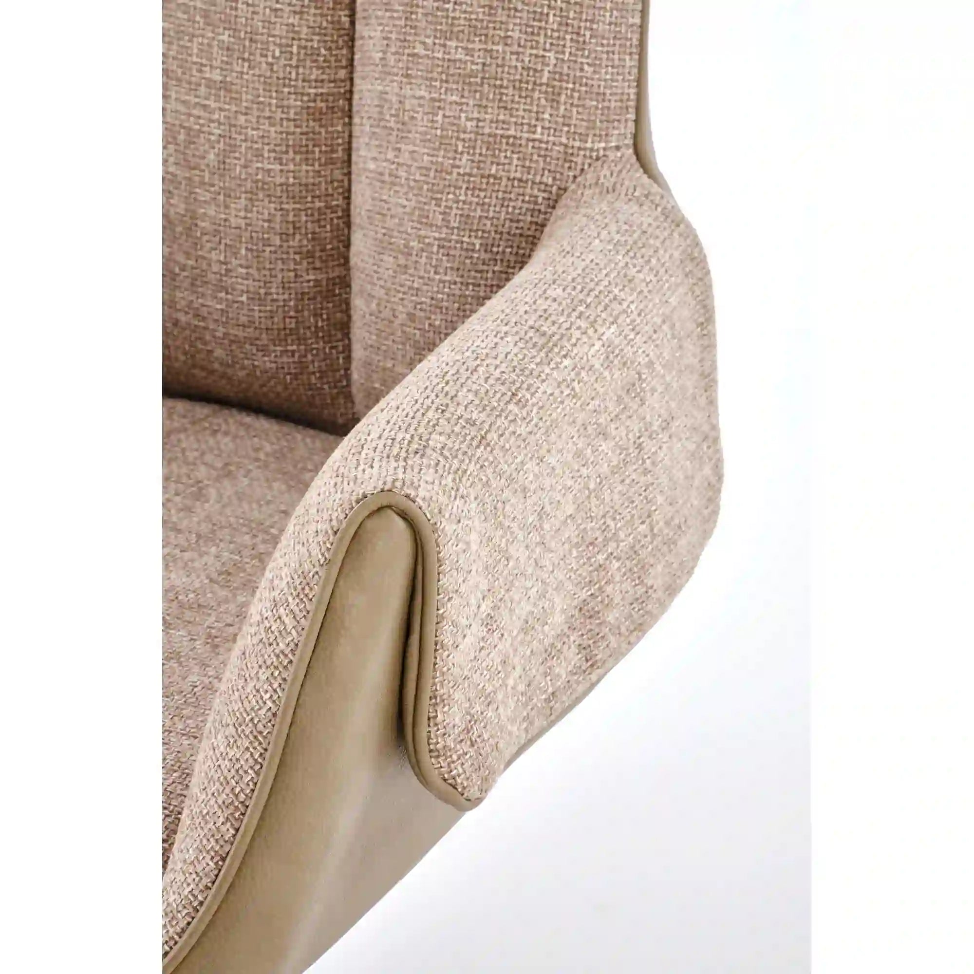 Scaun K579, maro/negru, stofa clasica/piele ecologica/otel, 65x64x87 cm