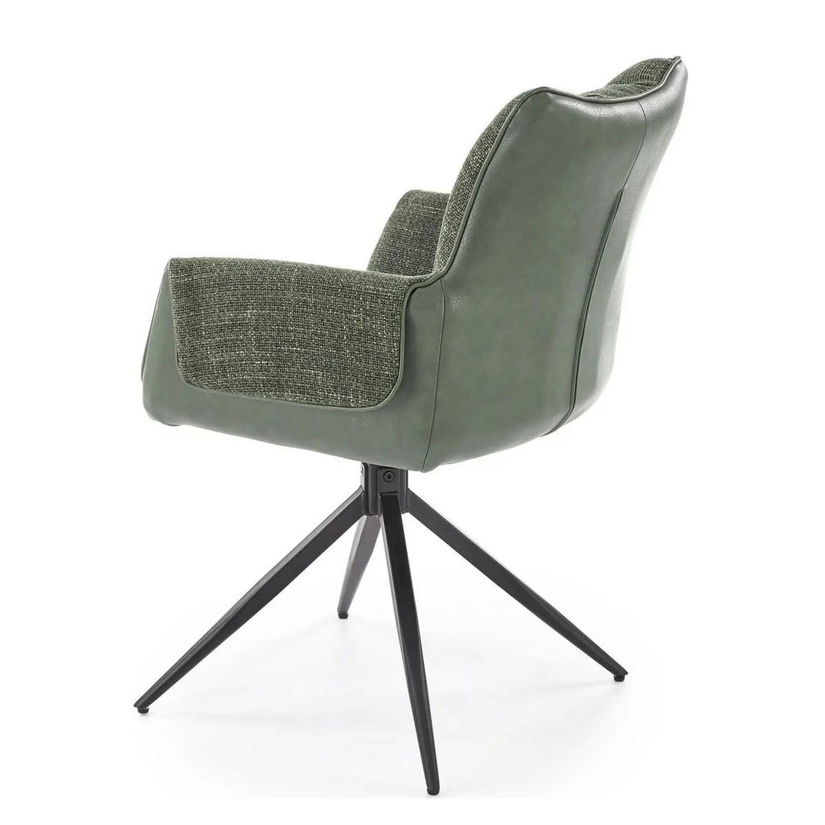 Scaun K579, verde olive/negru, stofa clasica/piele ecologica/otel, 65x64x87 cm