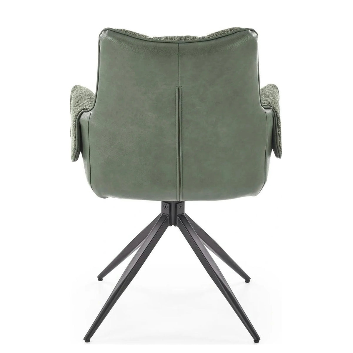 Scaun K579, verde olive/negru, stofa clasica/piele ecologica/otel, 65x64x87 cm