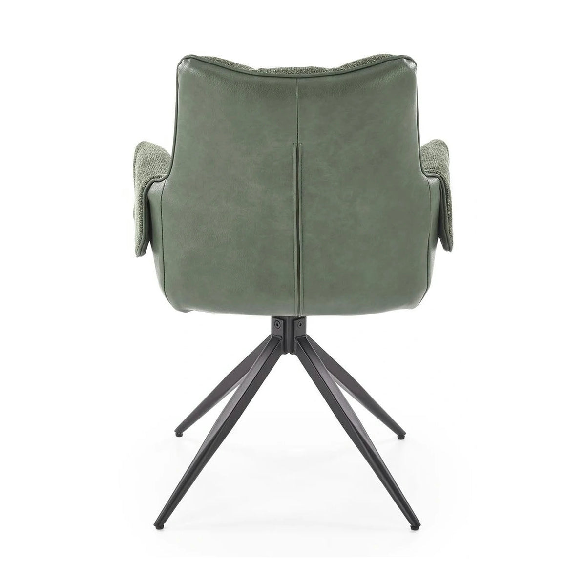 Scaun K579, verde olive/negru, stofa clasica/piele ecologica/otel, 65x64x87 cm