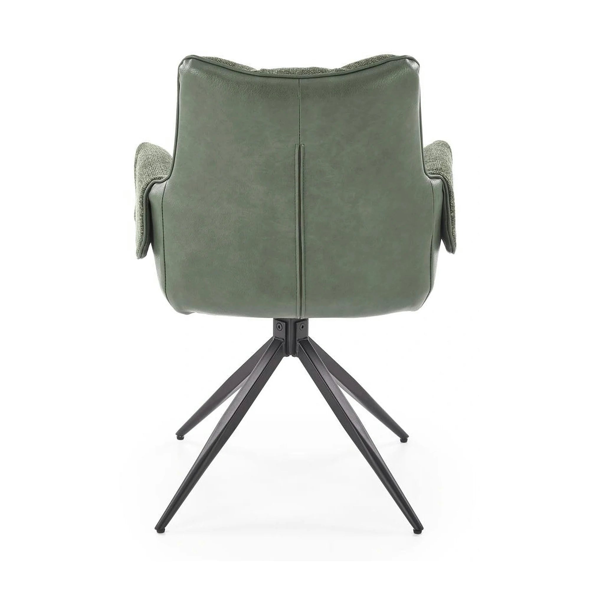 Scaun K579, verde olive/negru, stofa clasica/piele ecologica/otel, 65x64x87 cm