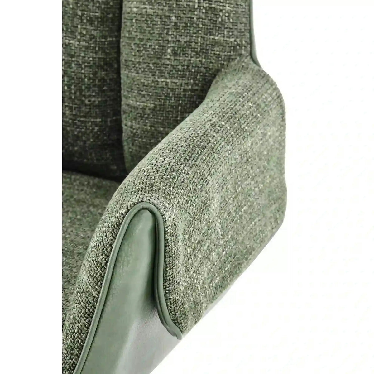 Scaun K579, verde olive/negru, stofa clasica/piele ecologica/otel, 65x64x87 cm