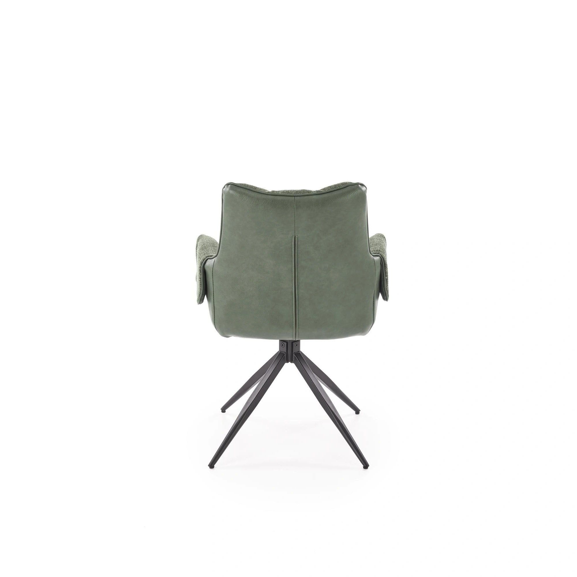 Scaun K579, verde olive/negru, stofa clasica/piele ecologica/otel, 65x64x87 cm