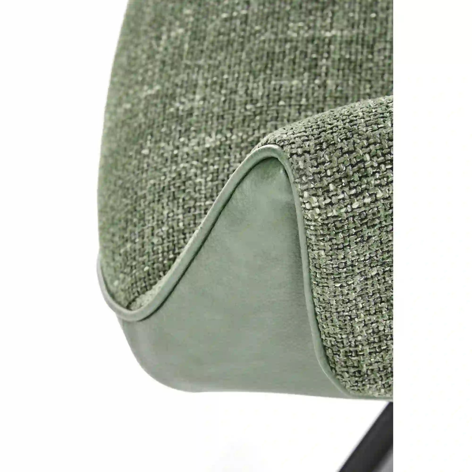 Scaun K579, verde olive/negru, stofa clasica/piele ecologica/otel, 65x64x87 cm