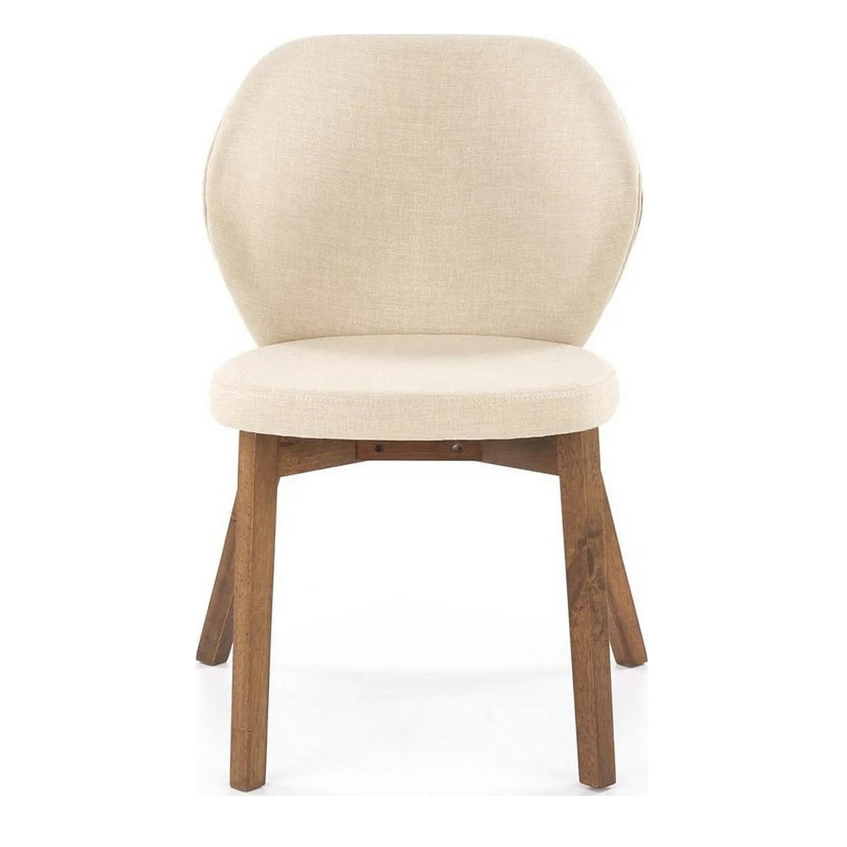 Scaun K583, bej/nuc, stofa clasica/lemn, 57x63x81 cm