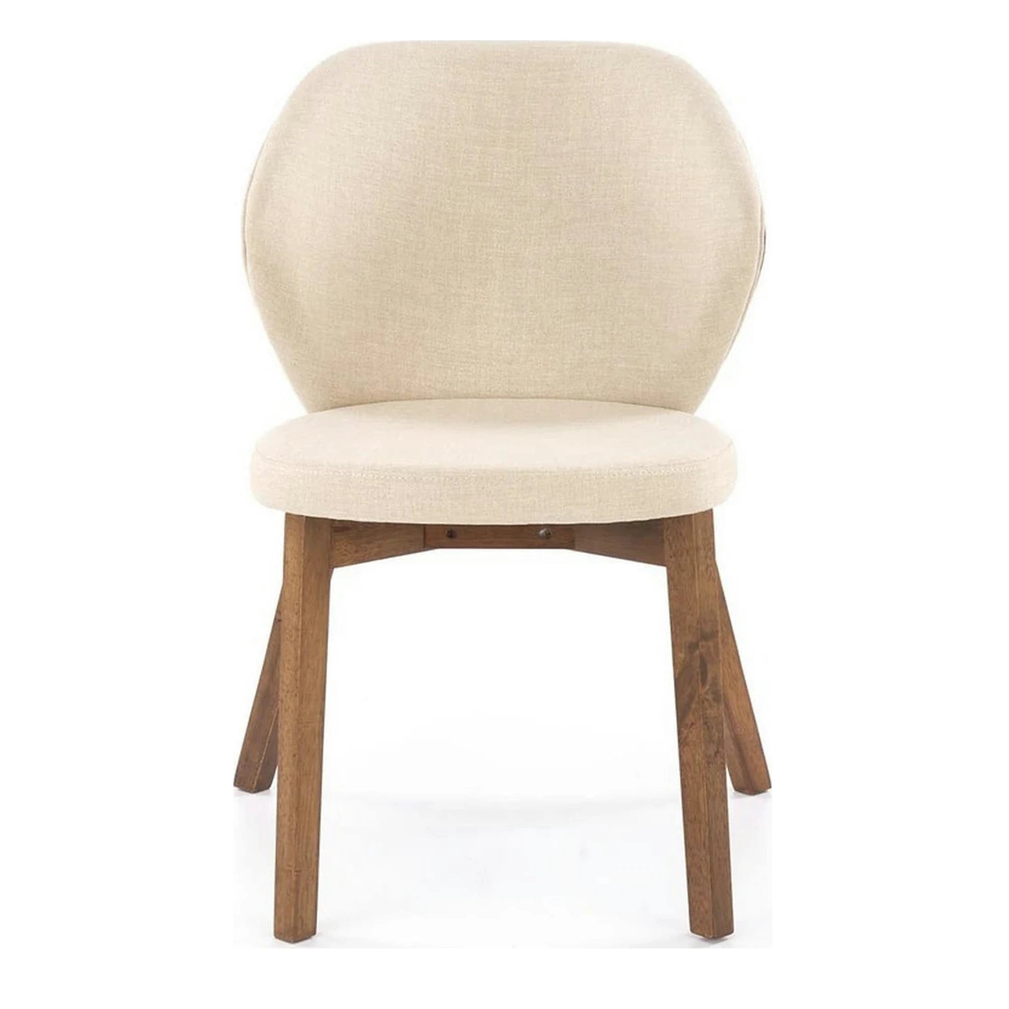 Scaun K583, bej/nuc, stofa clasica/lemn, 57x63x81 cm