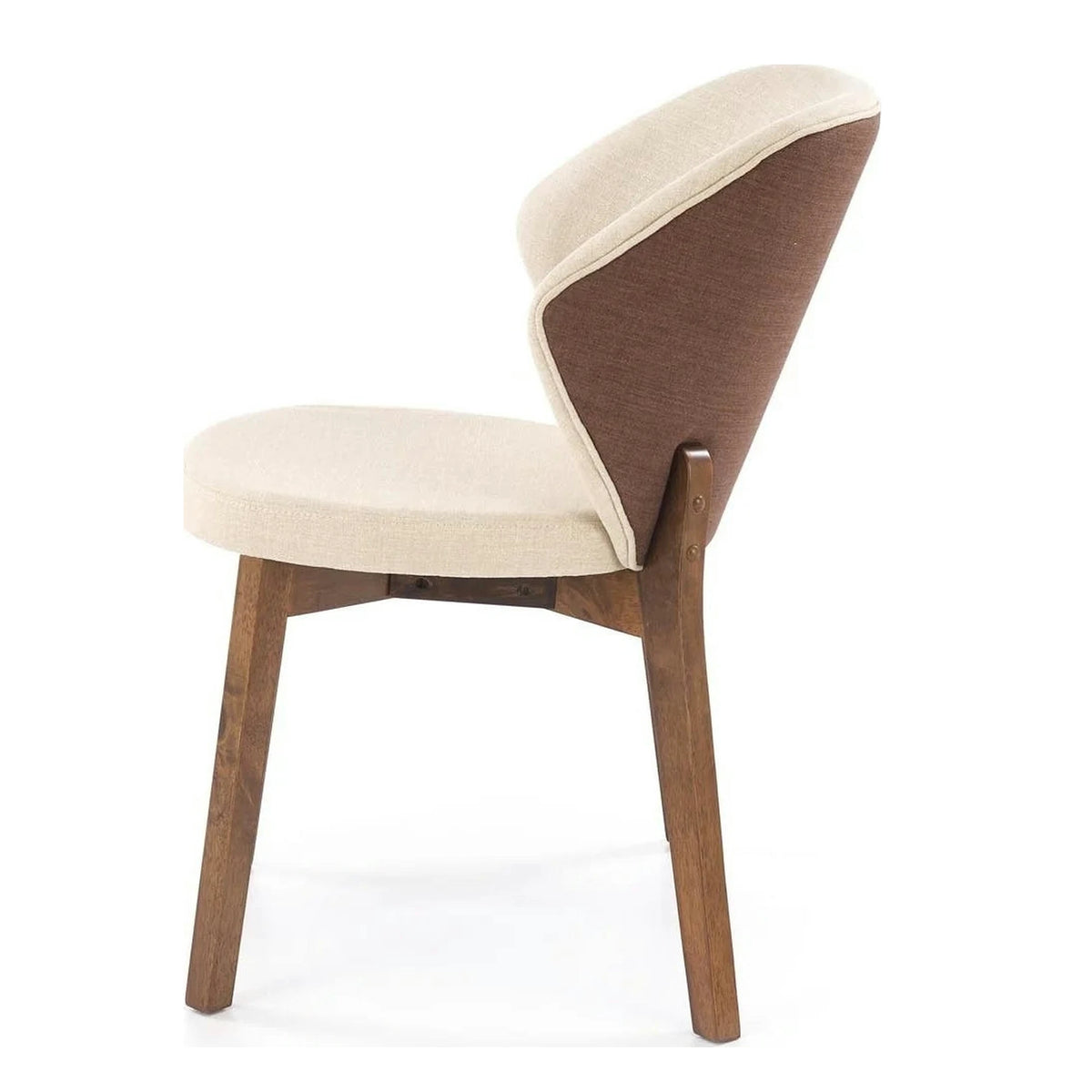 Scaun K583, bej/nuc, stofa clasica/lemn, 57x63x81 cm
