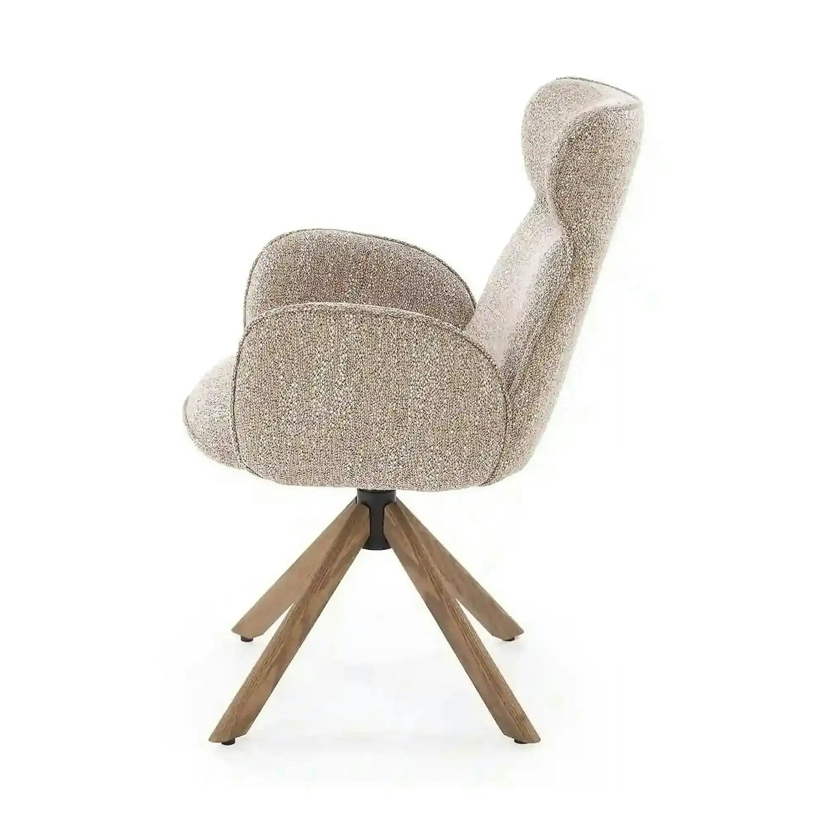 Scaun K585, bej inchis/nuc, stofa clasica/lemn, 63x64x93 cm