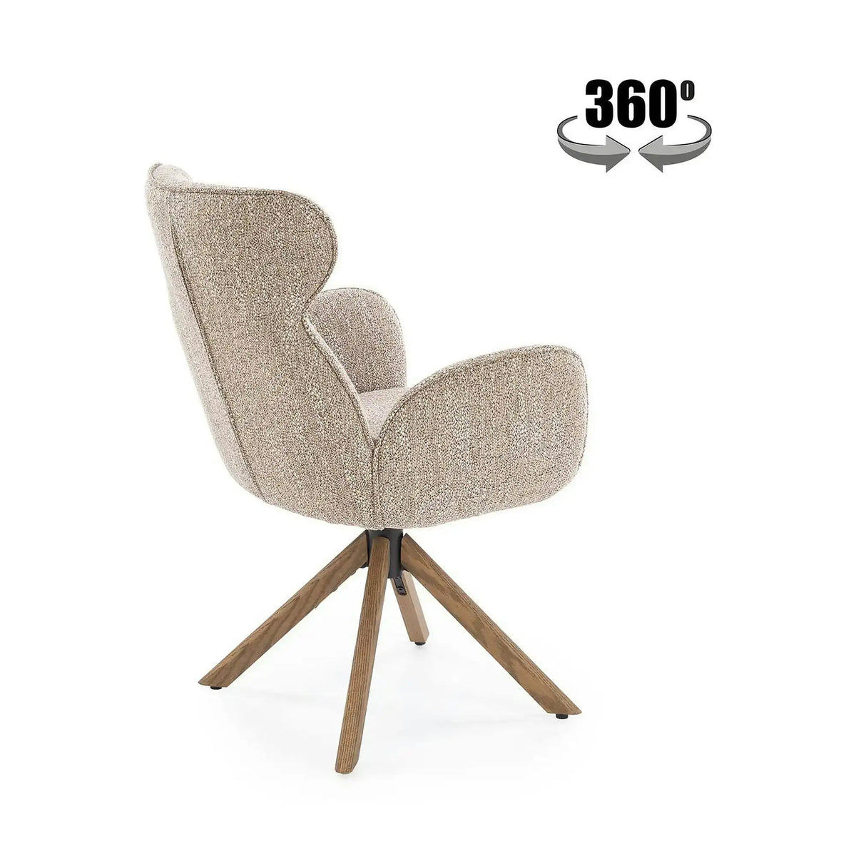 Scaun K585, bej inchis/nuc, stofa clasica/lemn, 63x64x93 cm