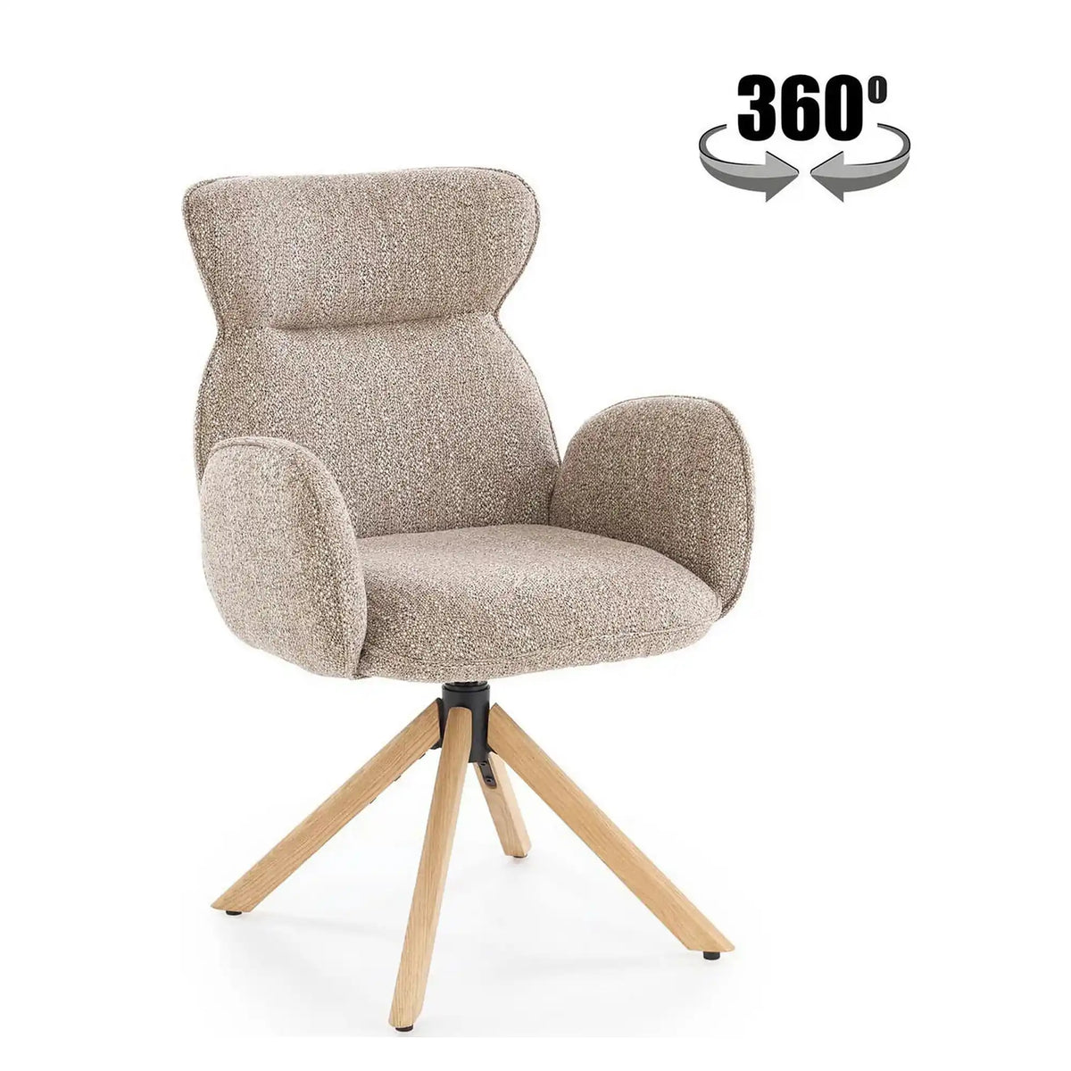 Scaun K585, bej inchis/stejar, stofa clasica/lemn, 63x64x93 cm
