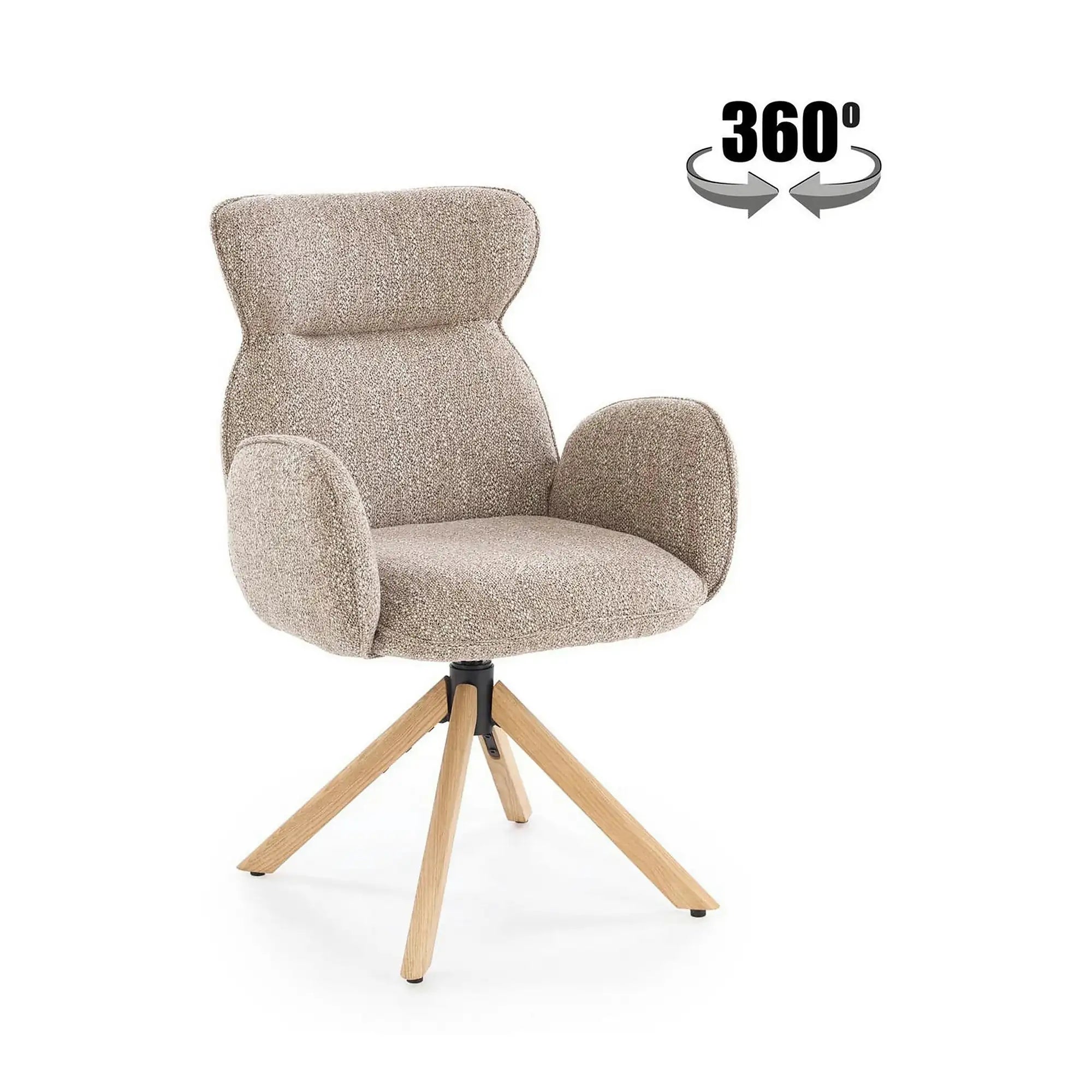 Scaun K585, bej inchis/stejar, stofa clasica/lemn, 63x64x93 cm