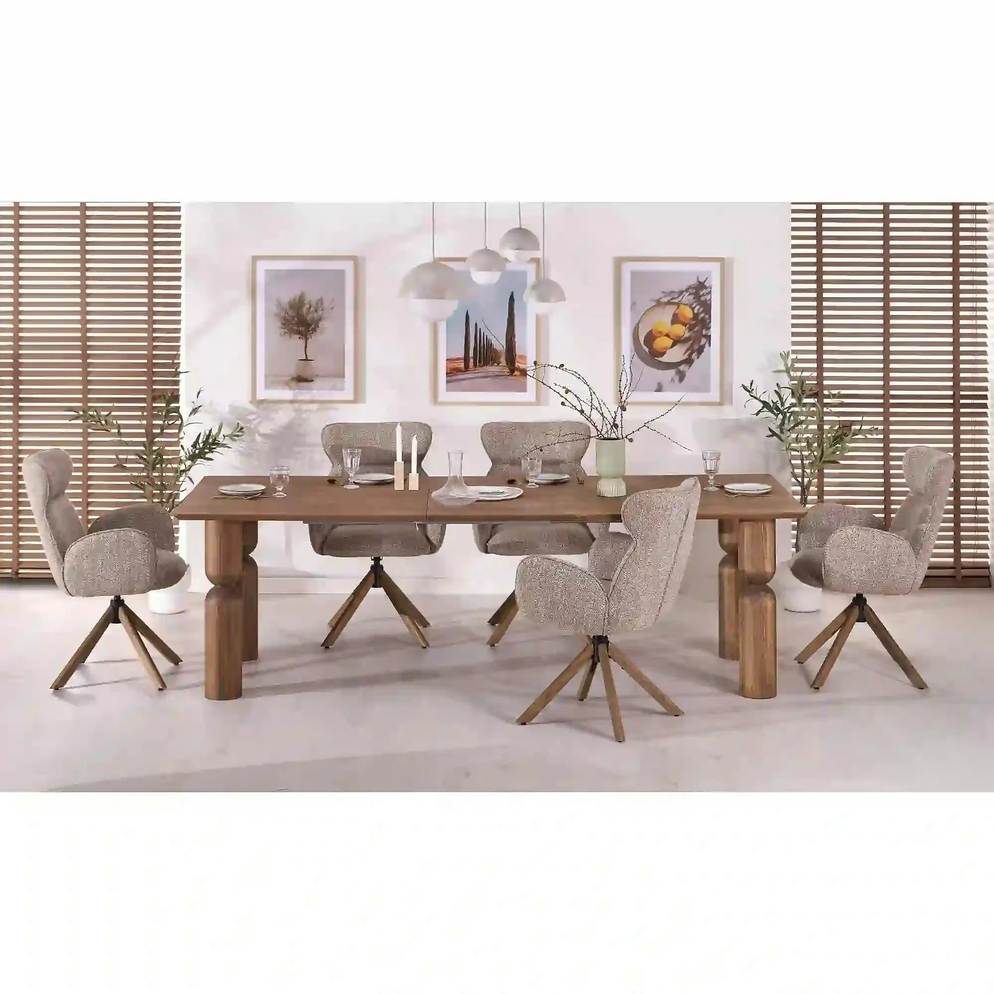 Scaun K585, bej inchis/stejar, stofa clasica/lemn, 63x64x93 cm