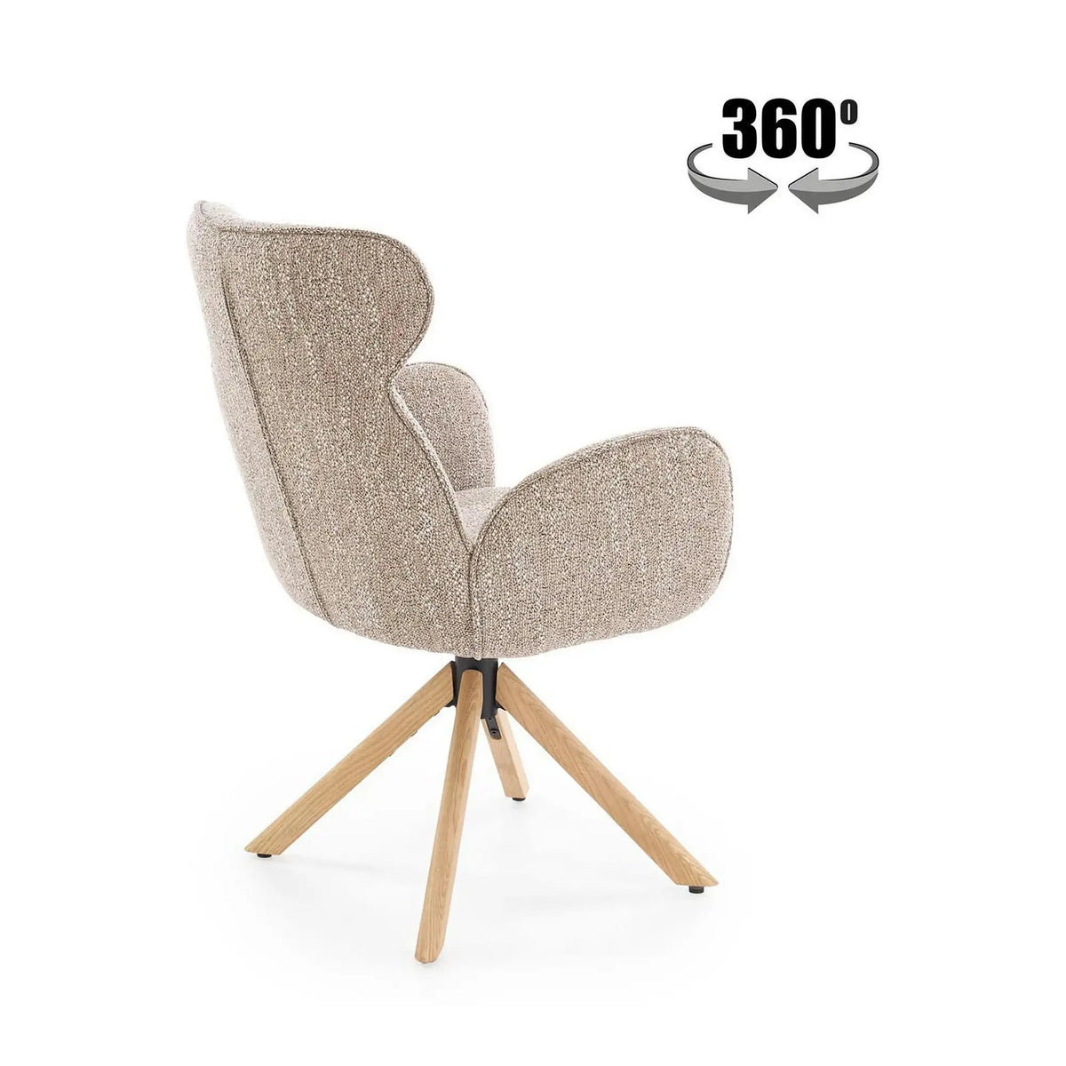 Scaun K585, bej inchis/stejar, stofa clasica/lemn, 63x64x93 cm